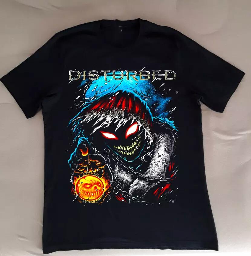 Disturbed Band Short Sleeve Black Men Women Black T-Shirt Summer Short Sleeve Shirt Casual Crew Neck Cotton Tee Gift for Fan