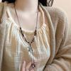 Vintage Ceramic Butterfly Pendant Necklaces for Women New Chinese Ethnic Style Long Adjustable Handmade Beaded Necklaces Zircon