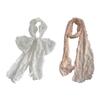 Stylish Lace Floral Silk Scarf With Ruffle Design Breathable Neck Wrap Narrow Scarf For Spring Outfit Women Neckpiece