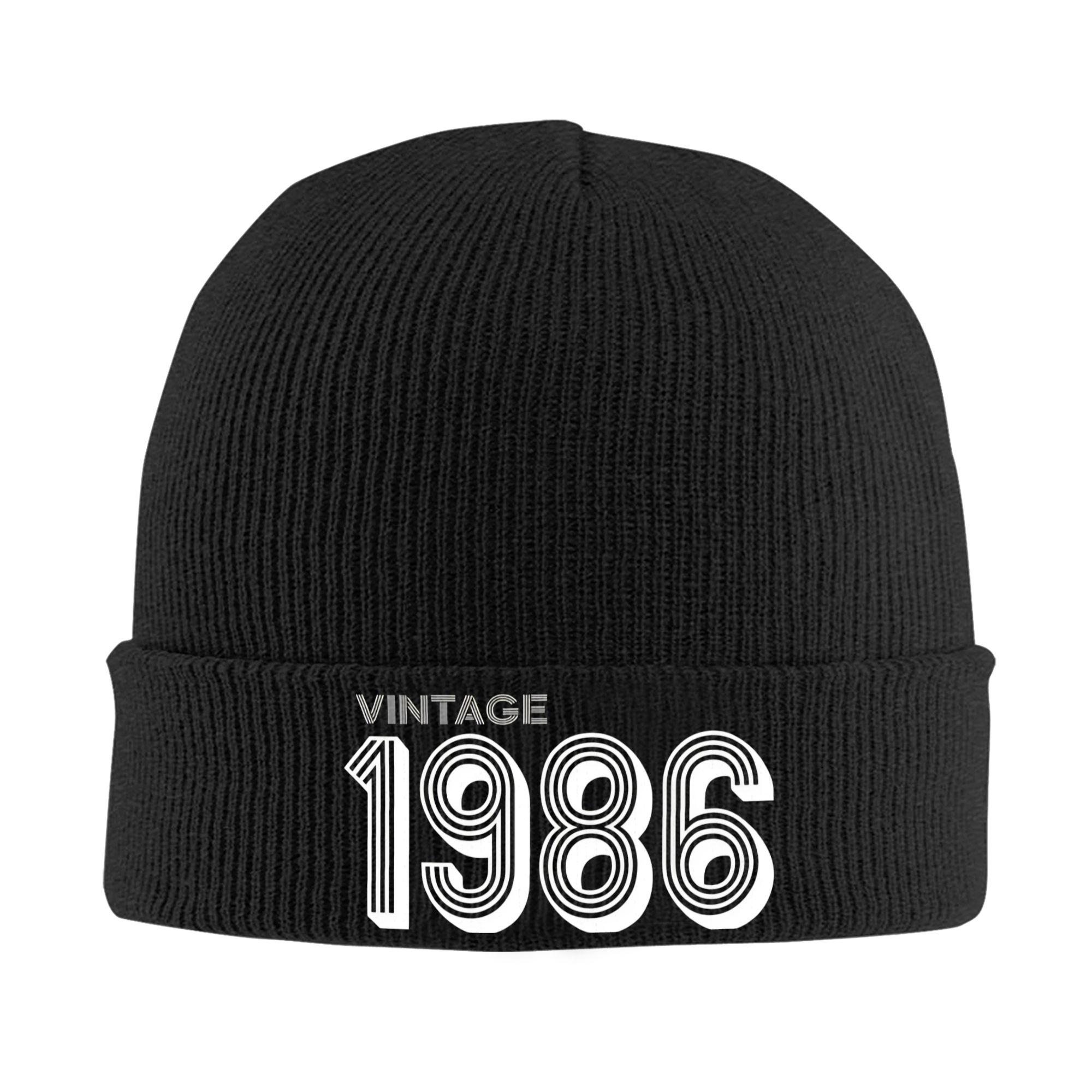 Vintage 1986 Limited Edition aged 40 Rib Knit Cuffed Beanie For Men Women  Warm Knitted Caps One Size