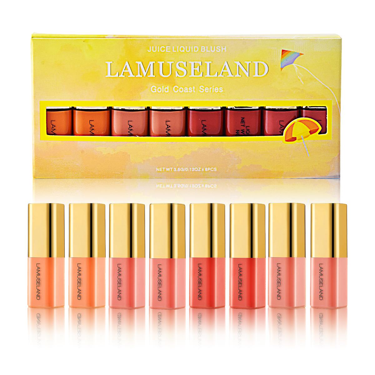 

LAMUSELAND Gold Coast Series Juice Liquid Blush Mini Cute Gold Tube Liquid Blush