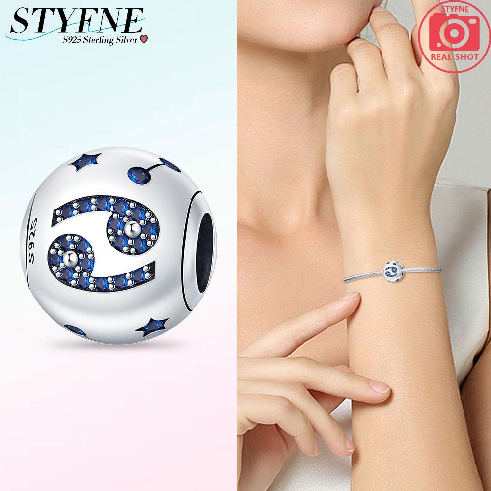 Perles exquises Gémeaux Zircon blanc Douze signes du zodiaque Breloques originales en cuivre S'adaptent au bracelet Femmes Cadeaux de vacances Anniversaire