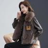 Winter Coat Plus Velvet Thickened Autumn and Winter Leather Women's Western Style Age-reducing Fashion Fur One-piece Women's Mid-length Coat