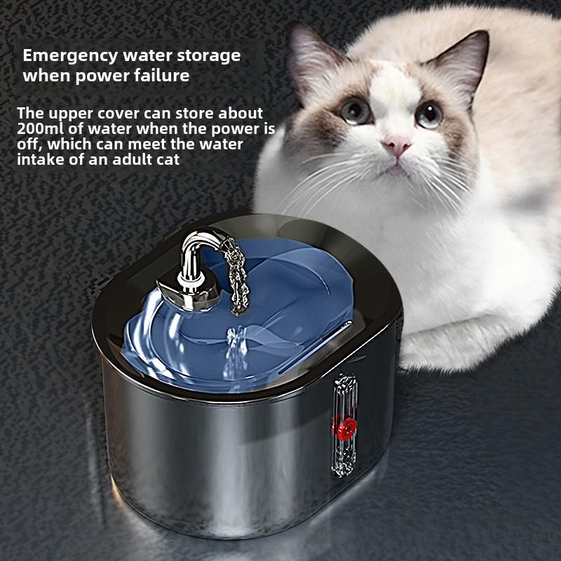 Fontána pro mazlíčky: Velkokapacitní nerezová napáječka 304 s cirkulačním filtrem pro kočky a psy