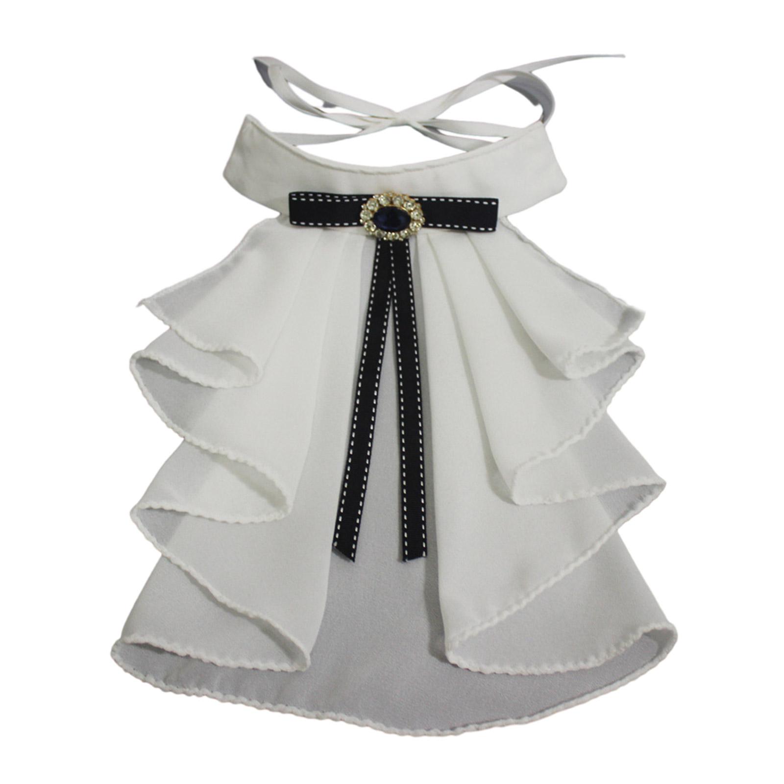 

Викторианский винтажный шифоновый воротник-жабо, многослойный воротник-гофры, воротник-галстук, аксессуары для косплей-костюмов белый