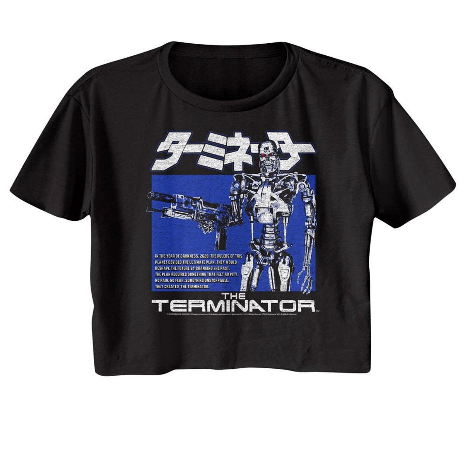 Terminator Endoskeleton Box Black Women s Festival Cali Crop T-Shirt L
