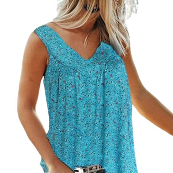 

Топ-пуловер с V-образным вырезом, без рукавов, с летящим подолом, с цветочным принтом, женский жилет для повседневной носки M