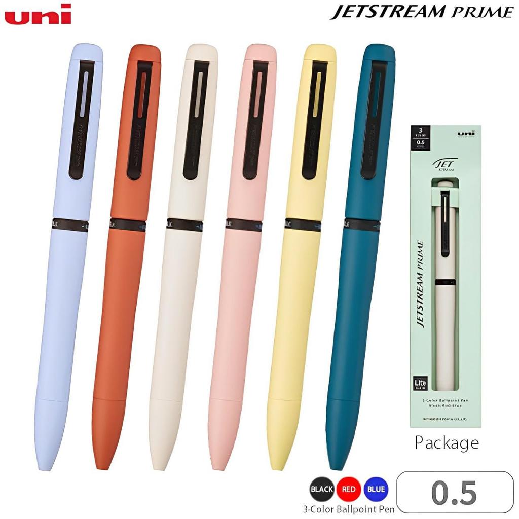 Mitsubishi Pencil 3 Color Ballpoint Pen Jet Stream Prime Lite touch ink Orange Black/Red/Blue 0.5mm (Brick SXE3LPR05-BOR)