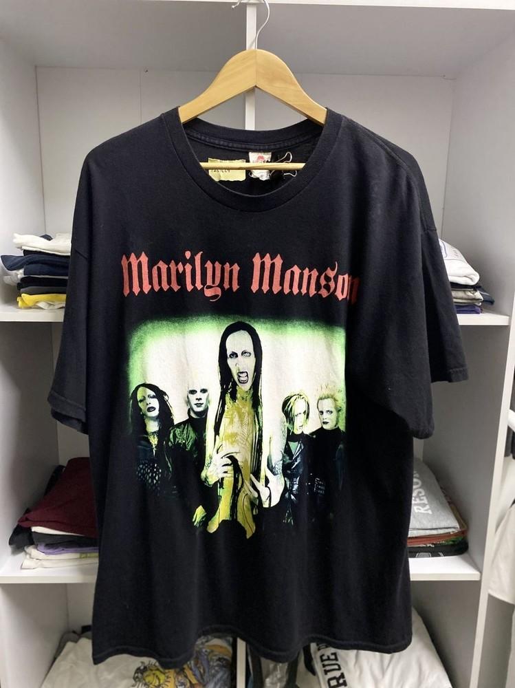 

Marilyn Monsan Rock Band Basic Style Black Unisex Tshirt Reprint S5XL KH8709 Unisex T-Shirt XXXL