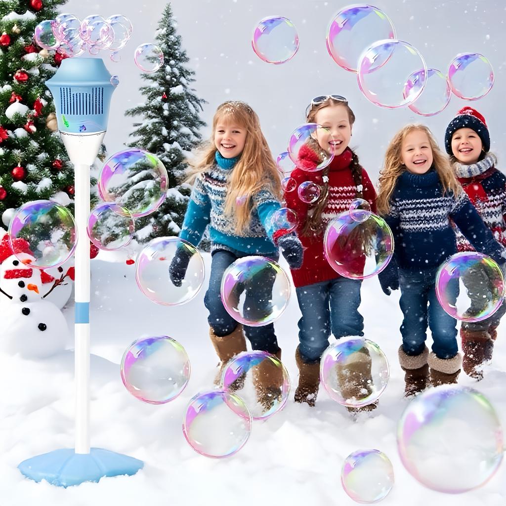 47-inch Music Standing Bubble Machine Toy, Lightweight Outdoor Standing Bubble Machine, Children's Bubble Machine. It Features Adjustable Height
