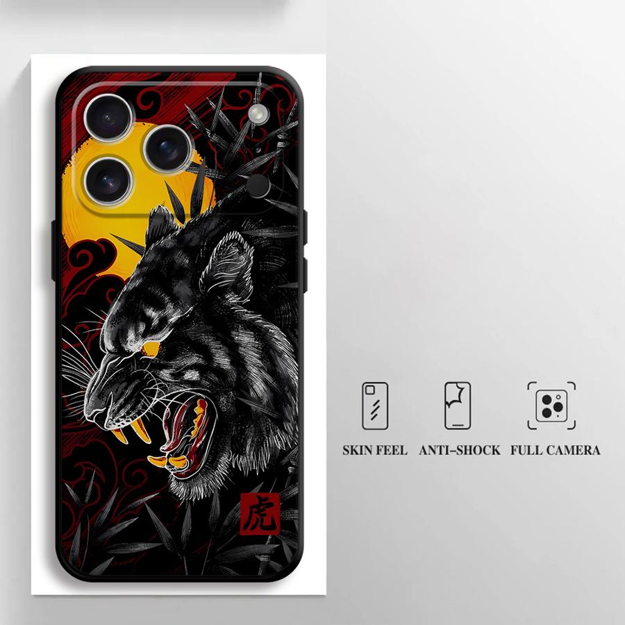 Tiger Dragon Case for Apple iPhone 17 Pro Max 13 11 12 Air XR XS MAX 16 14 15 Pro 7 8 Funda Phone Cover