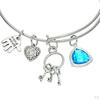 Birthstone Expandable Women' Bangle Bracelet