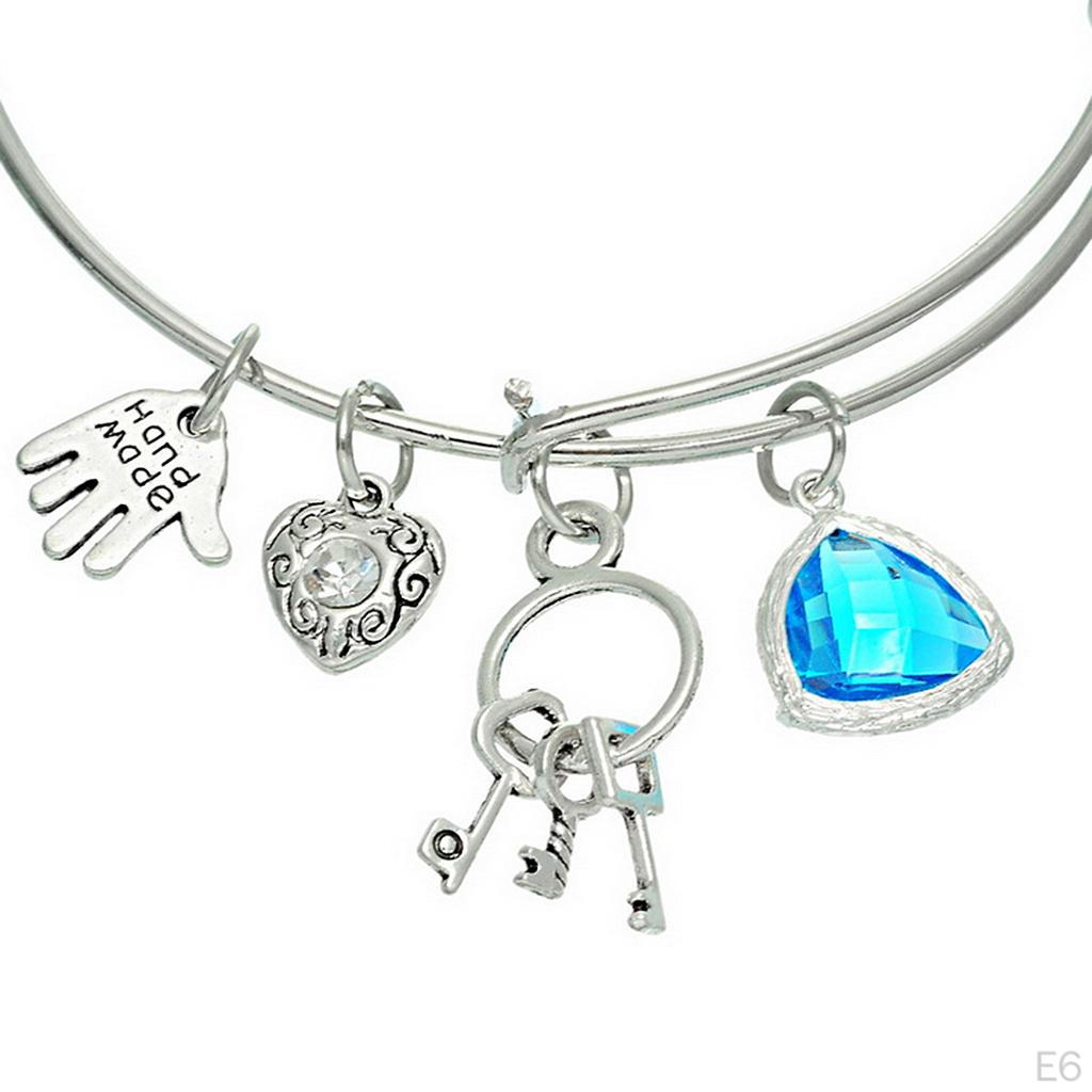 Birthstone Expandable Women' Bangle Bracelet