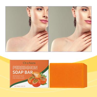 Persimmon Soap Bar Brightening Smoothing Moisturizing Cleansing Lasting Fragrance Refresh Exfoliating Deodorizing Handmade Soap