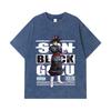 275 GSM Washed T-shirts 100% Cotton Dragon Ball V16 Black Goku Print Unisex Heavy Cotton T Shirt