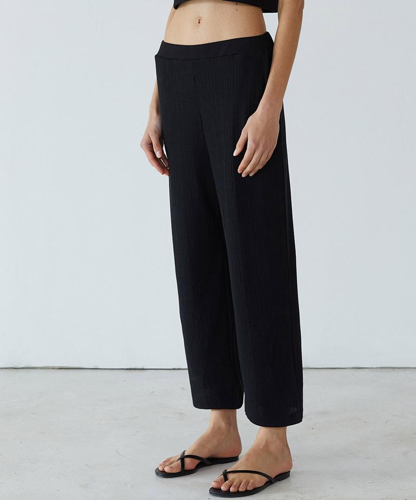 KIMDOH Black Wrinkle Wide Knit Pants