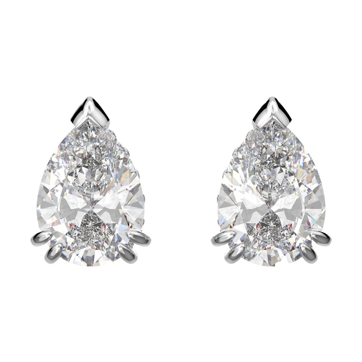 Swarovski Millenia Pear Cut Rhodium Plated Earrings Women earrings 5636713 Box (Random Color)