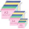 MerryNine Zipper Pouch Document Bags 30 Letter Size Waterproof Document Pouches School Cross Stitch Organizer (5 Colors, Packs), (for Supplies),