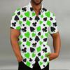 Nowa Moda Talia Kart do Gry 8 Kolorów Kier Pik 3D Nadruk Męskie Koszule z Krótkim Rękawem i Kołnierzykiem Outdoor Street Casual Odzież Męska