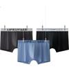 HLA [Whole Body Antibacterial] Men's Pure Cotton Underwear, 60-Count Deodorizing Large Size Men's Boxer Briefs Shorts, 3 Pairs