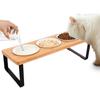 Elevated Cat Bowls with 3 Ceramic Bowls 15 Degrees  Tilted Raised Food Feeding Dishes for Healthy Eating