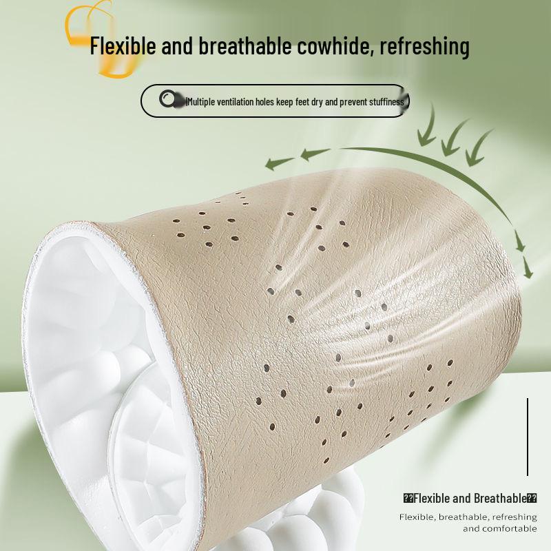 4D Cloud Insole: High Elastic Shock-Absorbing Sports Insole with Genuine Cowhide, Comfortable Massage, Sweat-Absorbing, and Breathable Design.