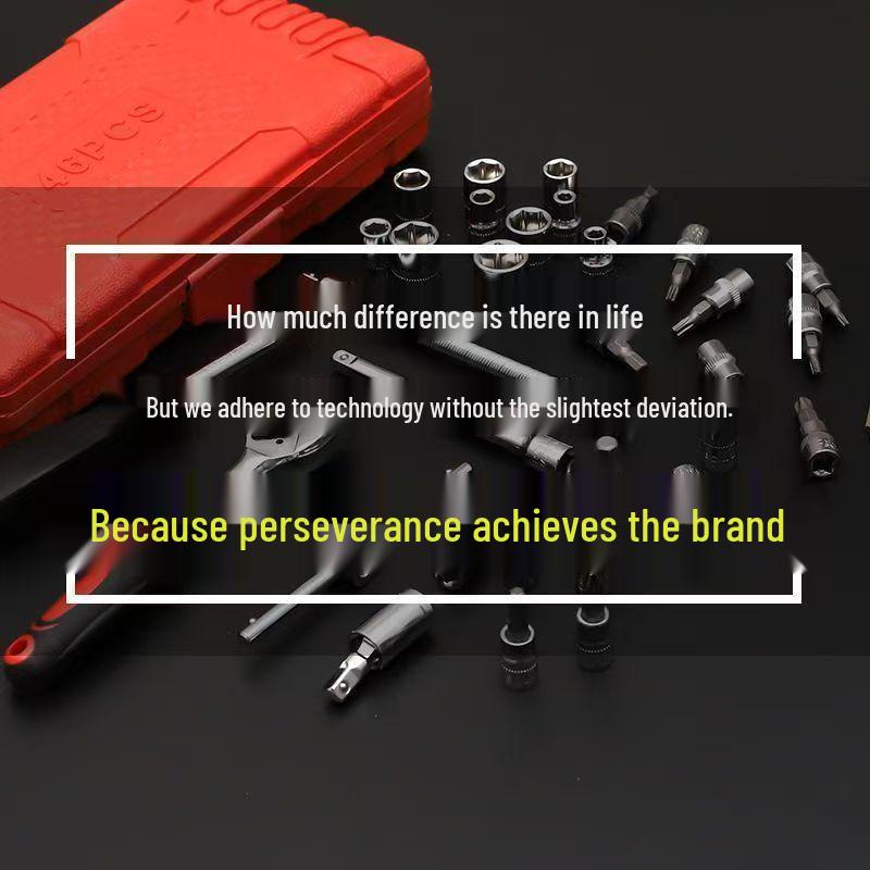 46dílná multifunkční sada nářadí: Nástrčné a ráčnové klíče, šroubováky pro opravy aut a domácností