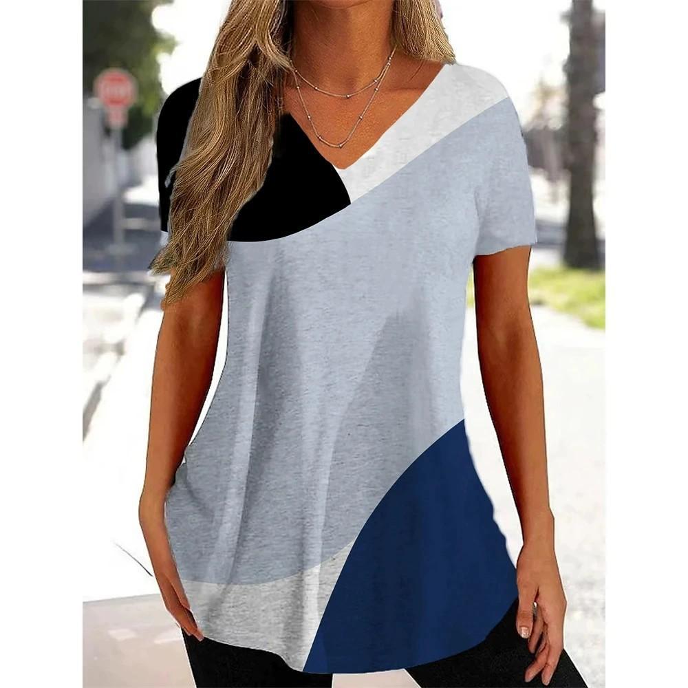 

Летний минималистичный топ с принтом, свободный, элегантный и атмосферный, женские футболки 5XL