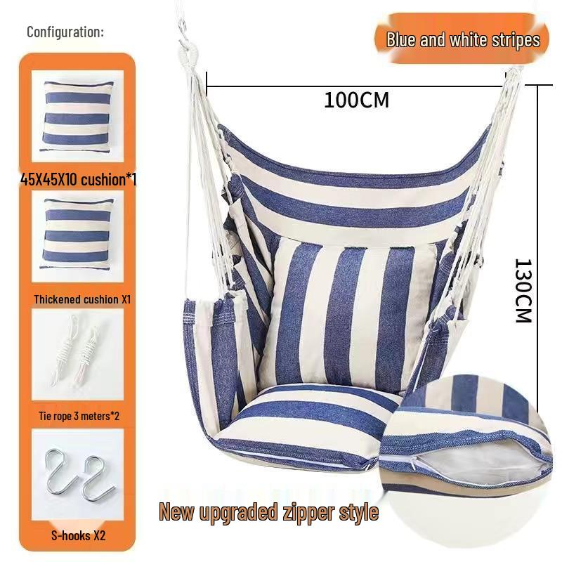 Canvas Hanging Chair: Thickened Indoor/Outdoor Dorm Swing for College Students & Kids