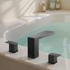 Römische Wannenarmatur, Set mit 2 Griffen für Badewannen, Wasserfall-Römische Wannenarmatur für Tierwäsche, Babypflege, Erwachsenenbad, Mattschwarz, Edelstahl
