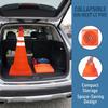 Foldable Design LED Light Reflective Cone Orange Color Telescopic Folding Cone  Traffic Facilities