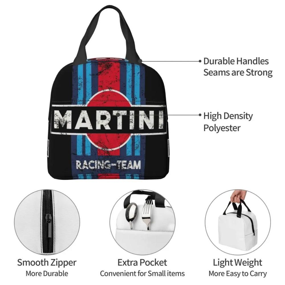 Martinis Race Sportscar Motor Racing Insulated Lunch Bag for Women Kids Portable Food Boxes Thermal Lunch Box Tote