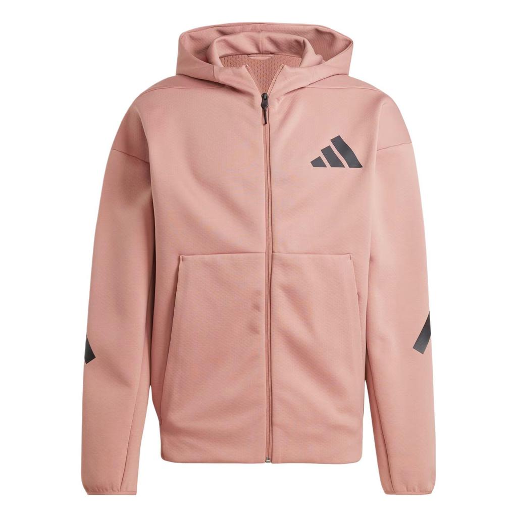 adidas ZNE. Roupa Esportiva FW24 Moda Jaqueta Minimalista com Capuz Masculina Jaqueta Rosa JD2908