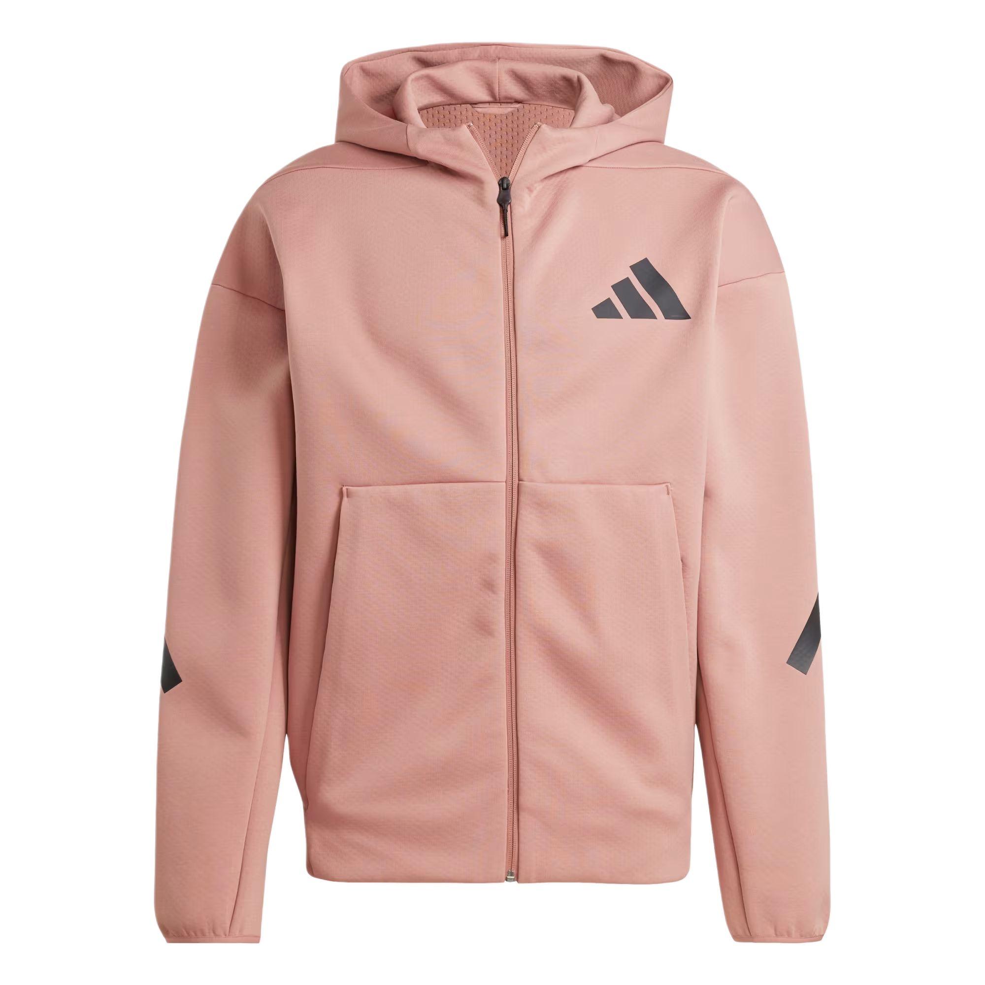 Adidas Z.N.E. Full-Zip Hooded Track Jacket Men Pink JD2908 L