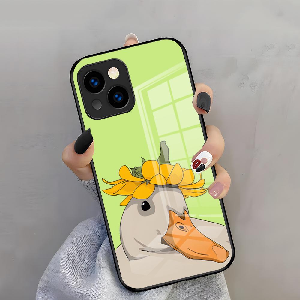 Cartoon Duck Goose Phone Case For IPhone 18 Pro Max 17 Pro 16 15 14 Plus 12 13 11 Shockproof Glass Cover