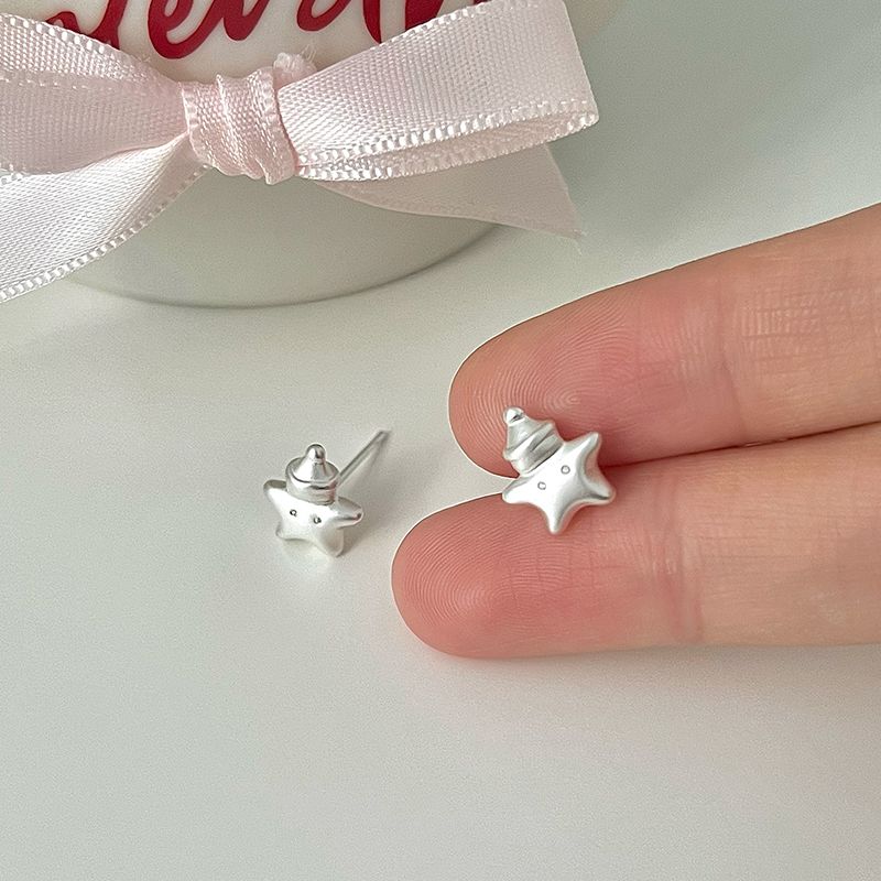 

Ringring Store Sterling Silver Stud Earrings Silver Pin Earrings Star Ear Clip Women without Piercing New Earrings Cute Mini 1 pair of stud earrings