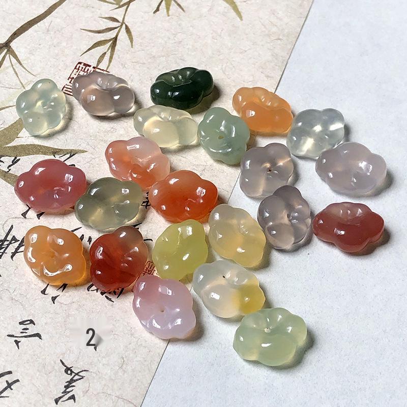 Natural Yanyuan Agate Ruyi Lock - Auspicious Cloud Pendant DIY Accessory