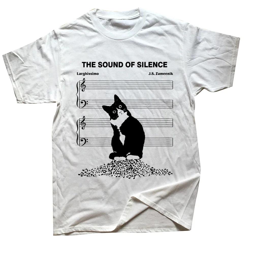 

Novelty The Sound Of Silence Music Cats Lover T Shirt Graphic Cotton Streetwear Short Sleeve Birthday Gifts Summer Style T-shirt S разноцветный