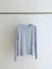 High-Quality Women's Lyocell Tencel Wool Long-Sleeve Base Layer Top, Wearable as Outerwear, with Round Neck.