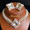 G377C Fashion Necklace Earrings Jewelry Sets for Women Zircon Crystal Dubai Bridal Wedding Party High Quality New Shiny Luxury