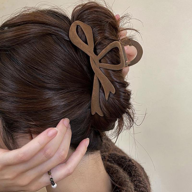 Red Velvet Bow Hair Clips Autumn Winter Women Hair Claw Clip French Elegant Hairpin Korean Hair Accessories Female Headwear Gift