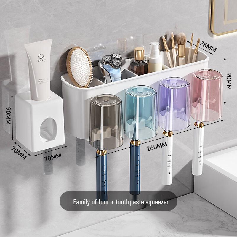 LIEI Suction Cup Wall-Mounted Toothbrush Holder