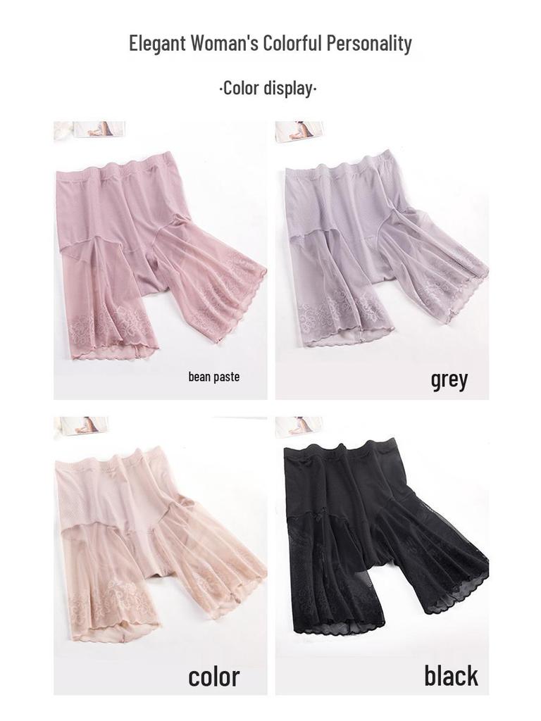 Plus Size Safety Cotton Lace High-Waist Shorts - Yina Ting