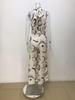 European and American Fashion: New Style Sexy Print Round Neck Women's Jumpsuit