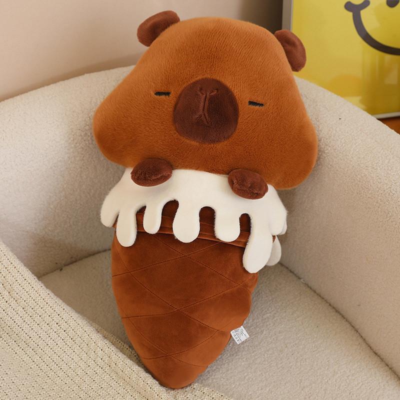 Cartoon Chick Capybara Lamb Piglet Ice Cream Plush Toy Cute Girl Sofa Cushion