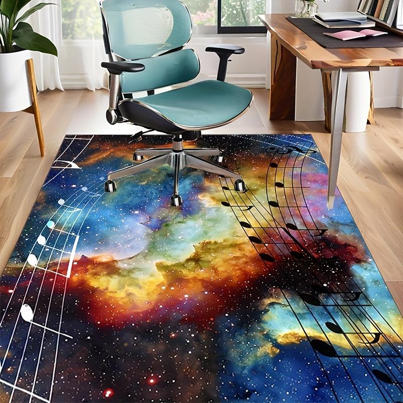 Galaxy Music Notes Rug: Cosmic Symphony for Living Room Decor | Unique Area Rugs Anti slip carpet can be machine washed