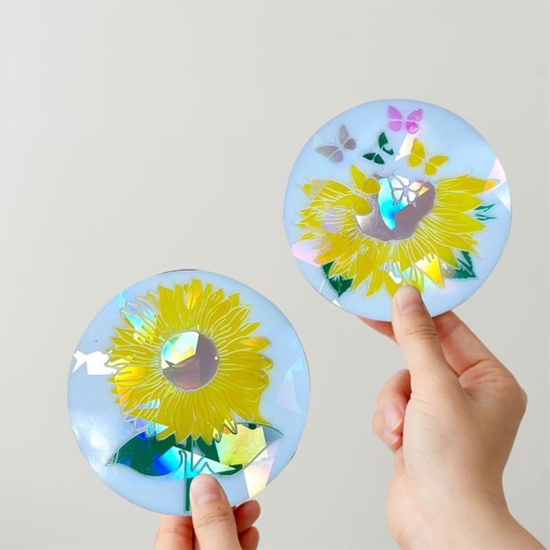 Vielseitige Silikonharzformen Holografische Becher-Tablett-Form Blumenmuster Untersetzerformen für DIY Harzguss-Bastelarbeiten