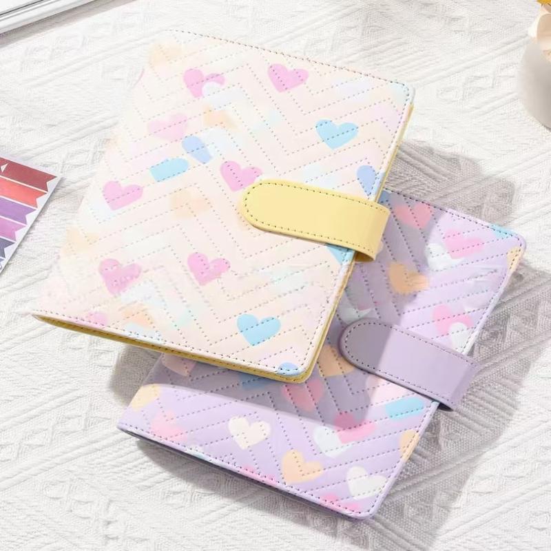 A6 PU-Leder Binder Economy 6-Ring Notizbuch, Stilvolles Design, Persönlicher Notizbuch-Binder Einband, Kann zur Aufbewahrung von Bargeld-Budget verwendet werden