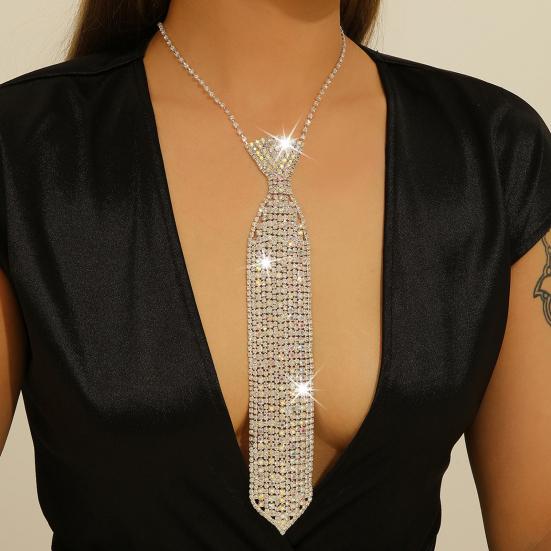 Rhinestone Necktie Adjustable Men Women Wedding Halloween Costumes Cosplay Prom Party Sparkling Rhinestone Tie Fashion Accessories