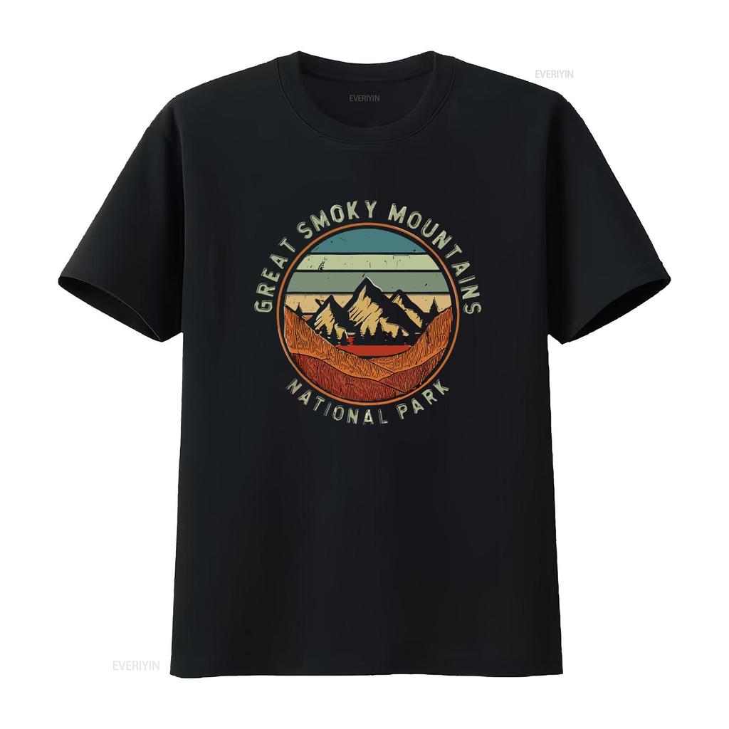 Mens Nature Great Smokey Mountains National Park Vacation T Shirt White X Large vintage Washed Versatile Stylish Breathable